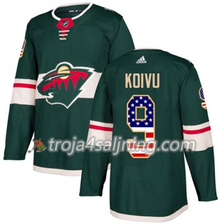 Minnesota Wild tröja Mikko Koivu 9 Adidas 2017-2018 Grön USA Flag Fashion Authentic - NHL Tröjor Herr Minnesota Wild tröja Mikko Koivu 9 Adidas 2017-2018 Grön USA Flag Fashion Authentic - NHL Tröjor Herr